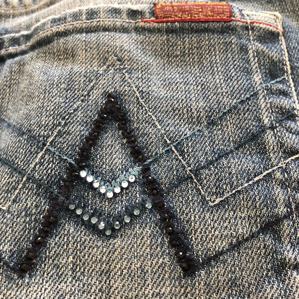 Rhinestone “A” pocket Seven for all Mankind jeans